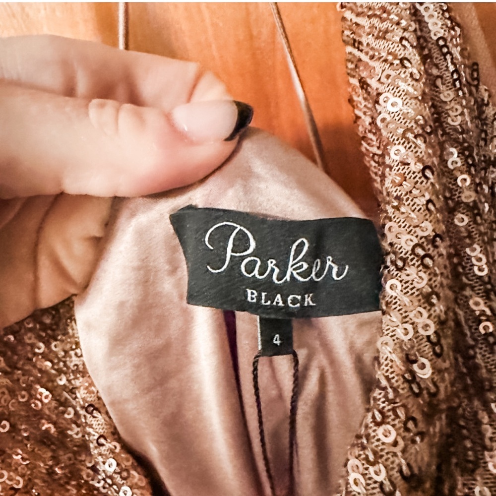 NWT [parker black] paris cowlneck sequin dress - Picture 3 of 9